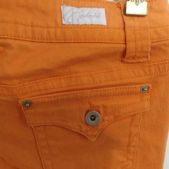 Y2K VTG Jordache Capris Crop Orange Pants Jeans 5/6 Low-Rise Stretch - Picture 5 of 7